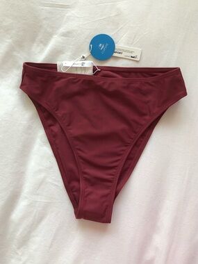 Cupshe bikini bottom high cut SMALL New with tags! burgundy womens swim